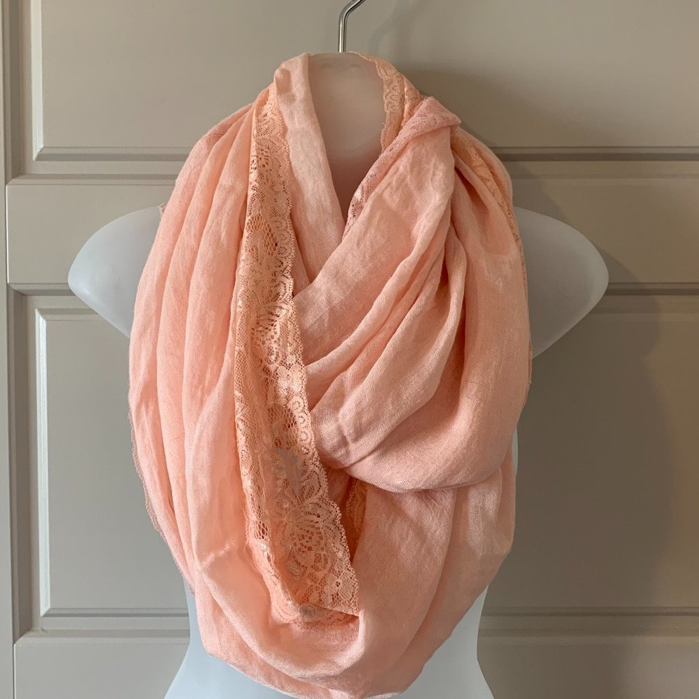 Chic Peach Lace Scarf